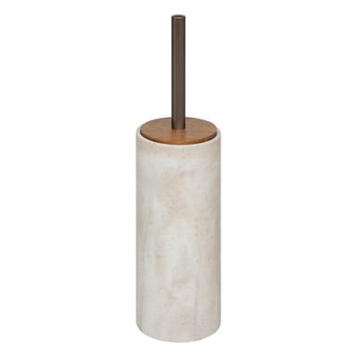 Brosse wc design  - effet marbre polypropylène/résine beige 9.6 x 9.6