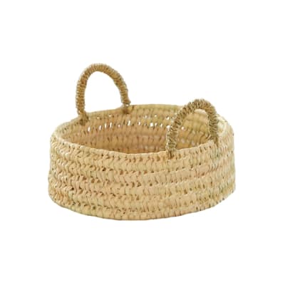 Panier plateau rond osier avec anses naturel 25 x 25