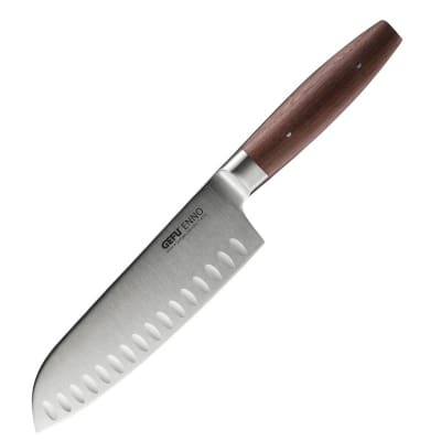 Couteau Santoku alvéolé avec lame cannelée en acier 18 cm
