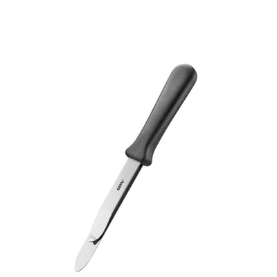 Couteau rond à gâteau en acier et plastique noir 22.3 cm
