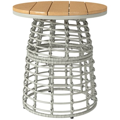 Table basse de jardin ronde ø45x50cm résine acier composite gris