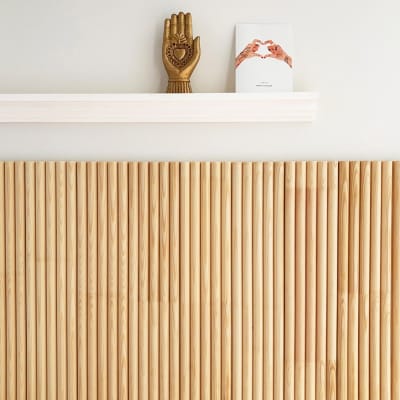 Kit de 5 moulures murales - demi-ronds - pin abouté - 5x(10x100cm)