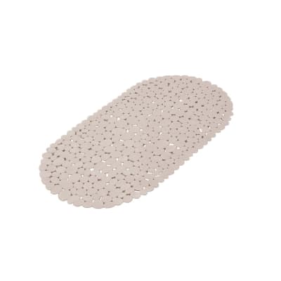 Fond de baignoire en forme de galet pvc plastique taupe 69 x 36 cm