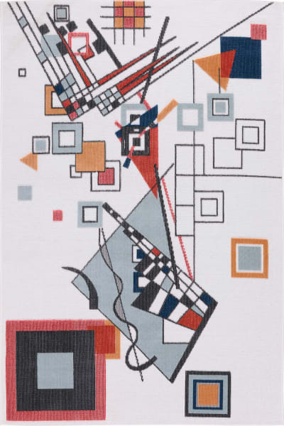 Tapis intérieur extérieur motif en relief cubique bleu 152x230 cm