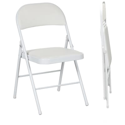 Chaises pliantes pliables coussin synthétique blanc