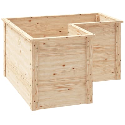 Jardinière en forme de l bac à fleurs en bois bois naturel