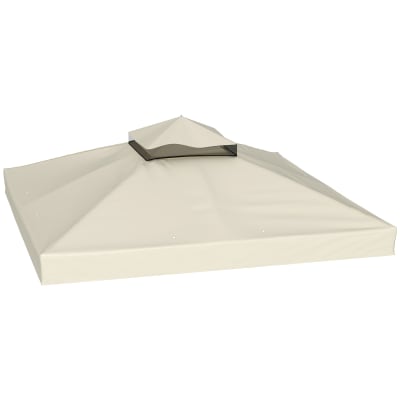 Toile pour tonnelle à 2 niveaux pvc imperméable 370 g/m² crème