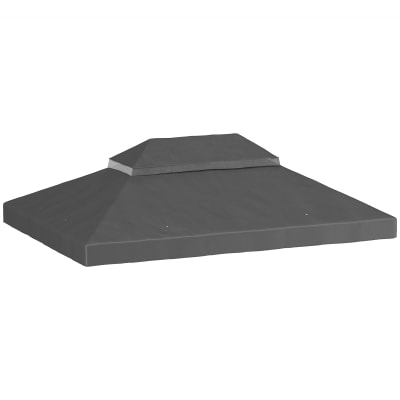 Toile de rechange pavillon 4x3m toit double gris foncé