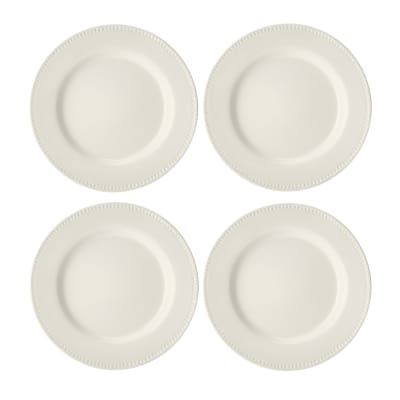 Assiettes plates, set de 4, 27cm, crème