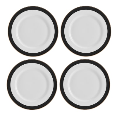 Service d'assiettes en porcelaine Luxe Deco 4 pièces, 27.5cm