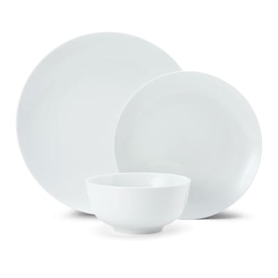 Service de table en porcelaine Chalk 12 pièces, blanc