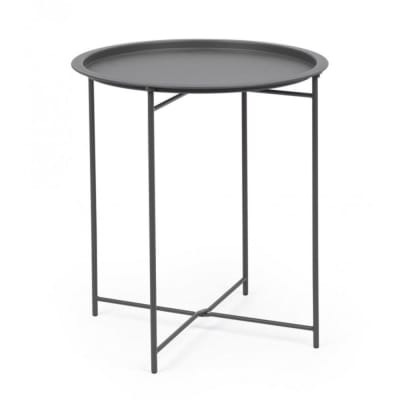 Set de 6 tables basses rondes en acier anthracite