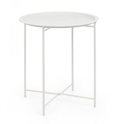 Set de 6 tables basses rondes en acier blanc