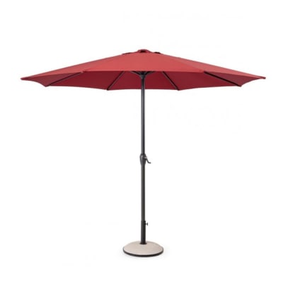 Parasol rond avec mât central en aluminium et toile rouge 3m