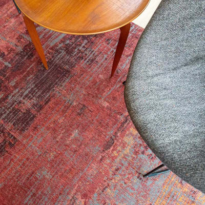 Tapis salon et chambre moderne tissé plat  240x240 cm rouge