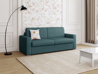 Canapé convertible polyester 4 places bleu