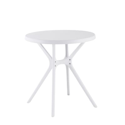 Table ronde de jardin ø70 cm en polypropylène renforcé blanc