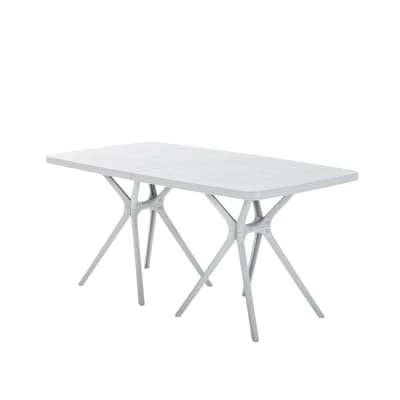 Table de jardin 158x84 cm en polypropylène renforcé gris