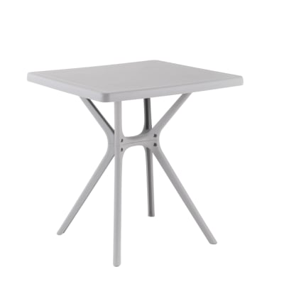 Table carrée de jardin 70x70 cm en polypropylène renforcé gris