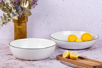 Corbeille à fruit pure ø29cm et ø33,5cm - 2 pièces - blanc neige