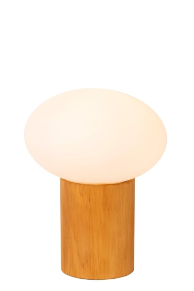 Lampe de de table bois verre opalin 23 cm