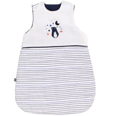 Gigoteuse bébé hiver naissance en double gaze de coton marinière