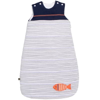 Gigoteuse bébé hiver en double gaze de coton marinière