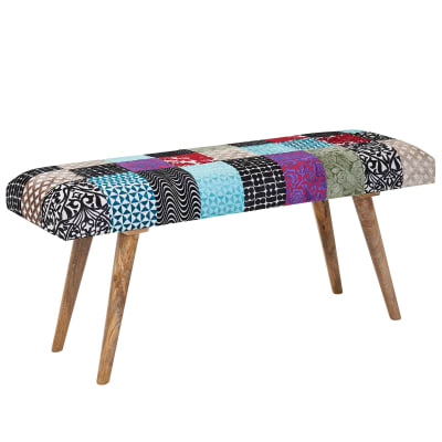 Banc en velours, multicolore