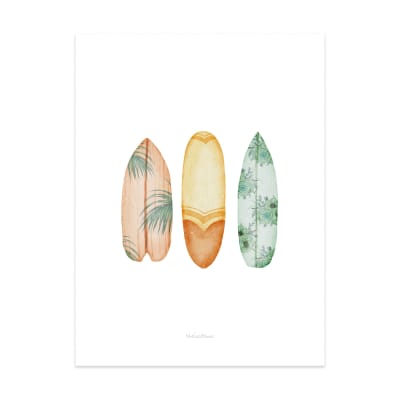 Planches de surf affiche murale pour enfants 30x40cm
