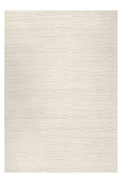 Tapis beige clair futé main à relief 240x340