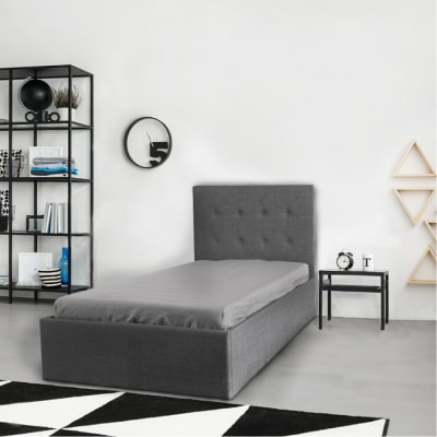 Lit coffre parma 90x190 + 1 sommier / gris foncé