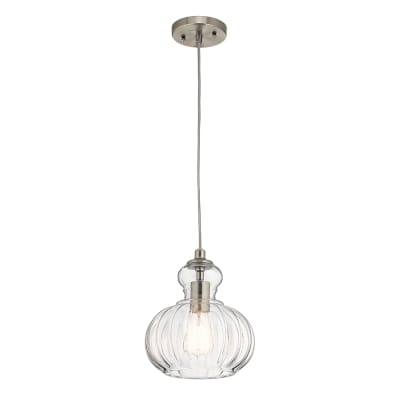 Suspension en verre finition nickel brossé