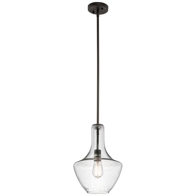Suspension en acier et verre finition bronze antique