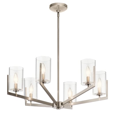 Lustre en acier et verre finition chrome poli