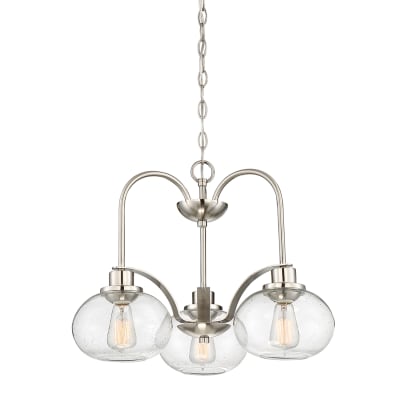 Lustre en étal et verre grainé finition nickel brossé
