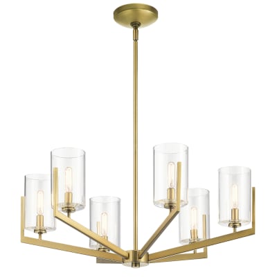 Lustre en acier et verre finition laiton brossé naturel