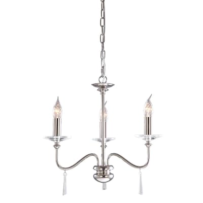 Lustre en acier, verre et nickel poli