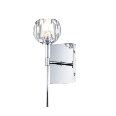 Applique murale en acier et verre cristal k9 finition chrome poli