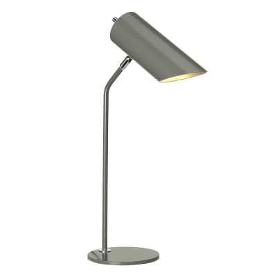 Lampe de table en acier doux finition gris foncé et nickel poli