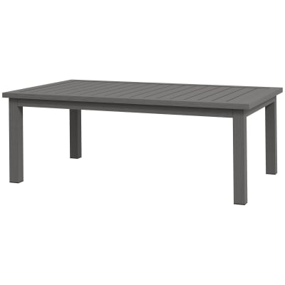 Table basse rectangulaire plateau à lattes en aluminium marron