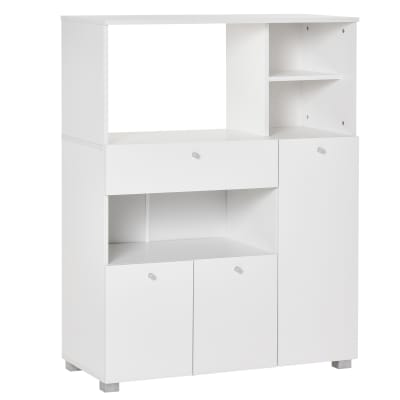 Armoire cuisine avec 2 placards 4 niches et tiroir en bois blanc