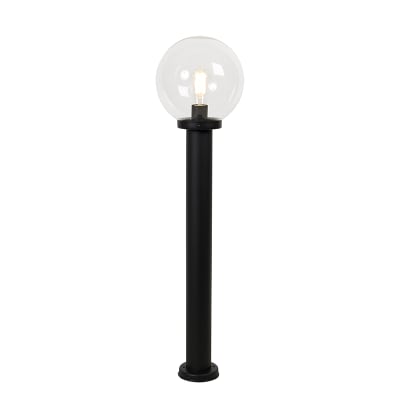Lampe extérieur pied noire sphère transparente