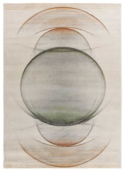Tapis moderne crème/vert/rouille 140x200 cm