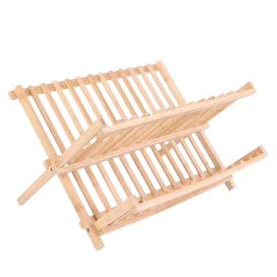 Égouttoir à vaisselle pliable en bambou