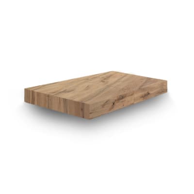 Table basse en bois, chêne rustique, base noire, transformable 120x80