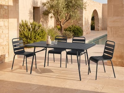 Table de jardin acier noir
