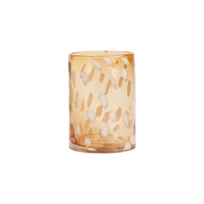 Vase orange en verre Ø13xH19cm