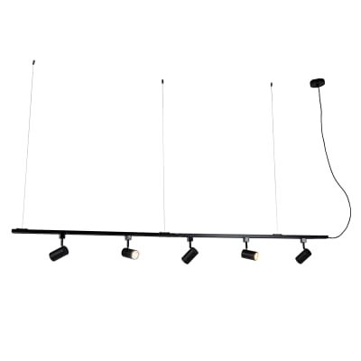 Système éclairage rail intelligent noir monophasé 5 gu10 wifi