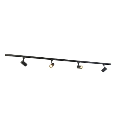 Système éclairage rail intelligent monophasé 4 spots gu10 wifi noirs