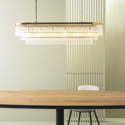 Lustre à pampille en laiton doré